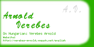 arnold verebes business card